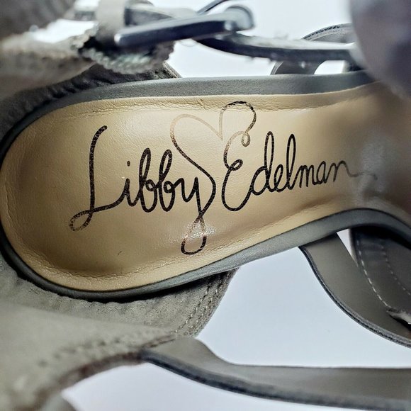 Libby Edelman Women's Karla Open Toe Strappy Gray Shootie Size 5M EUC - Picture 10 of 11